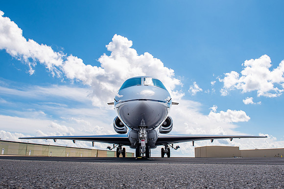 Hawker 4000 business jet parked on the tarmac